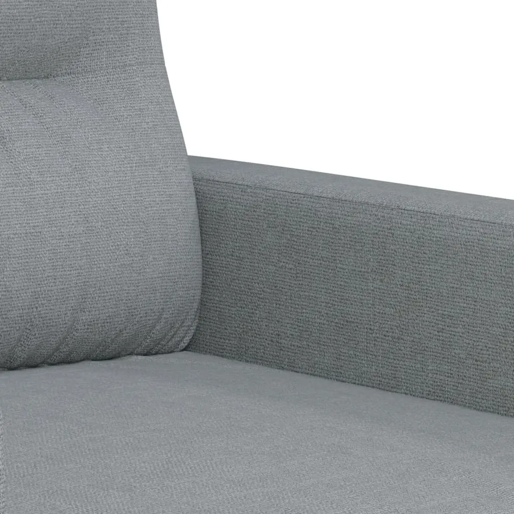 Grey Fabric 3 Piece Sofa Set with Footstool