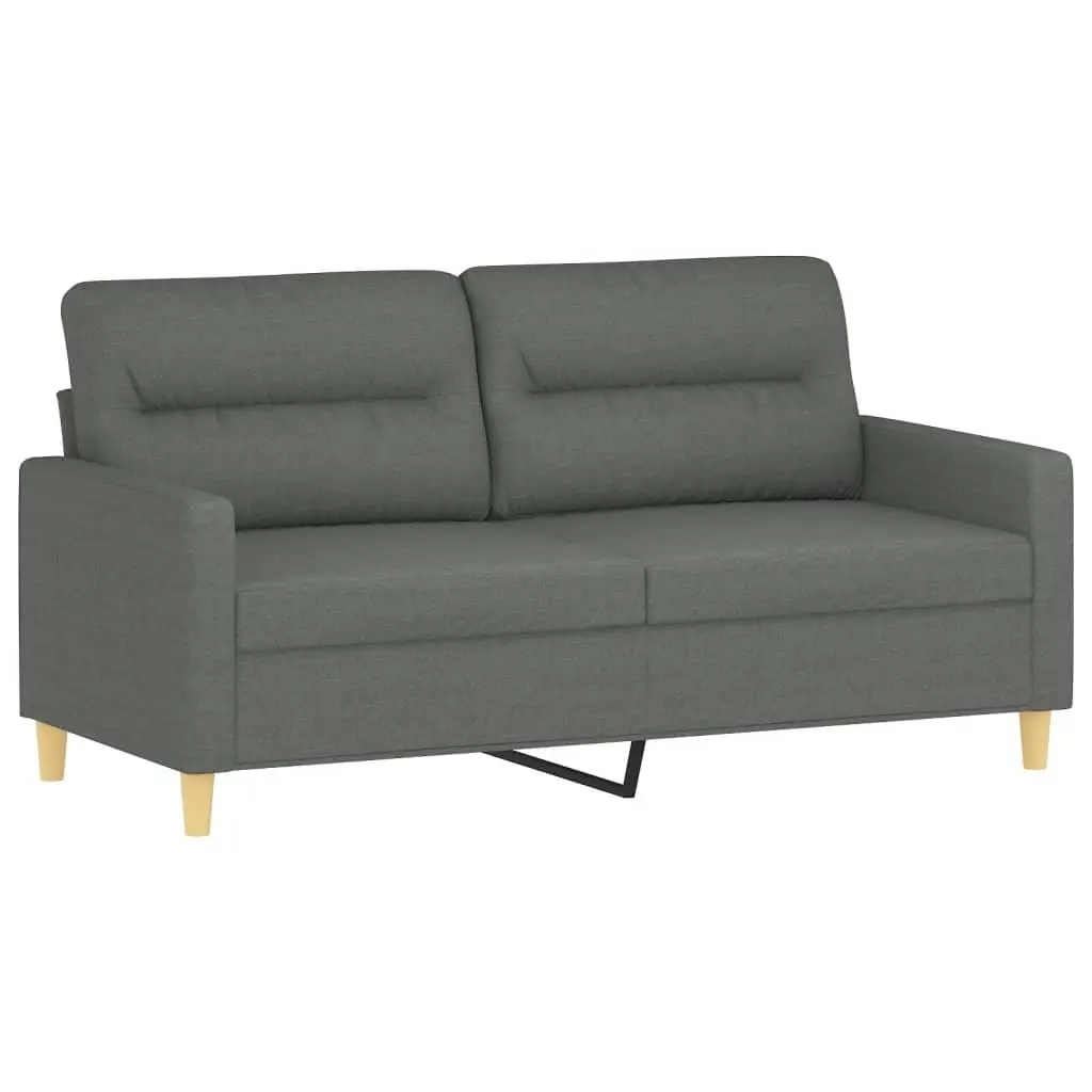 Grey Fabric 3 Piece Sofa Set with Pillows