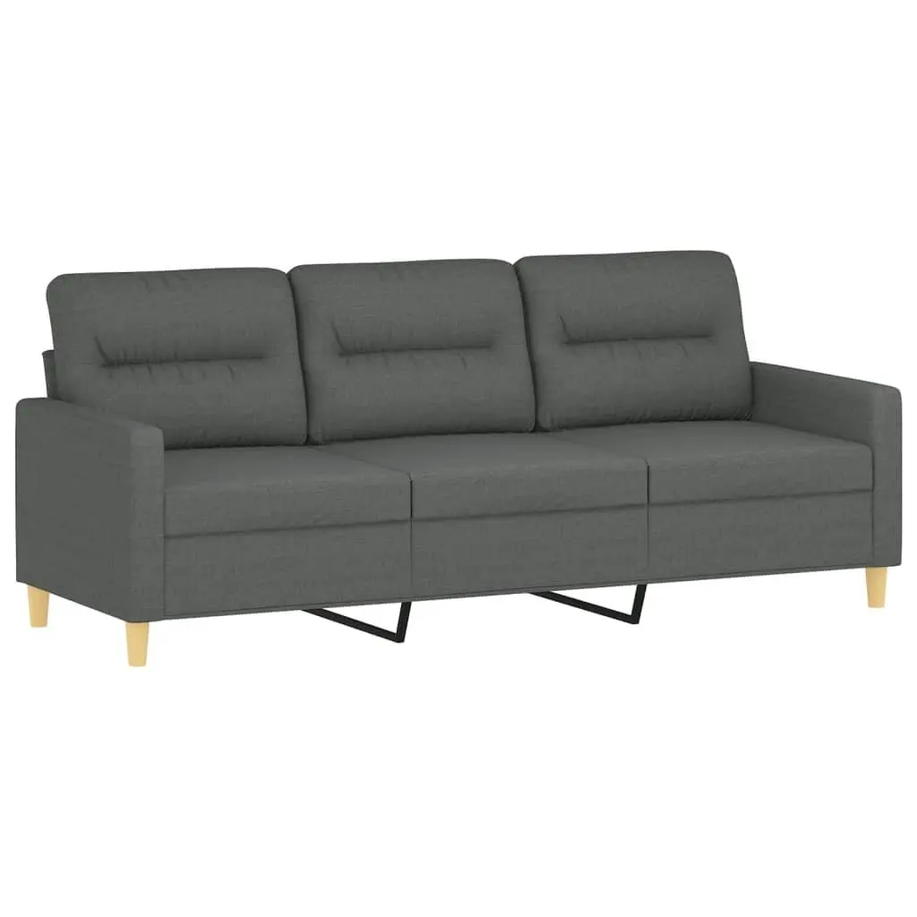 2 Piece Sofa Set in Grey Fabric with Cushions