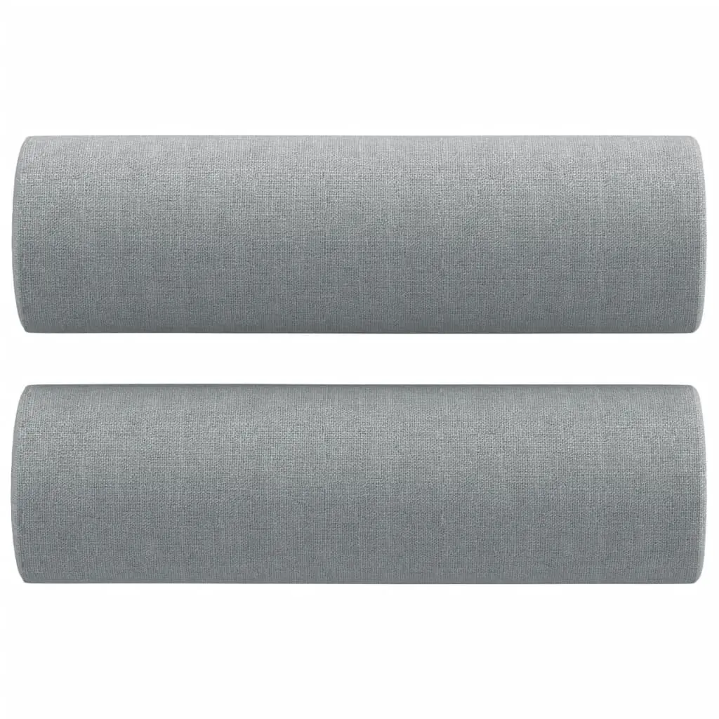 2 Piece Grey Fabric Sofa Set with Pillows