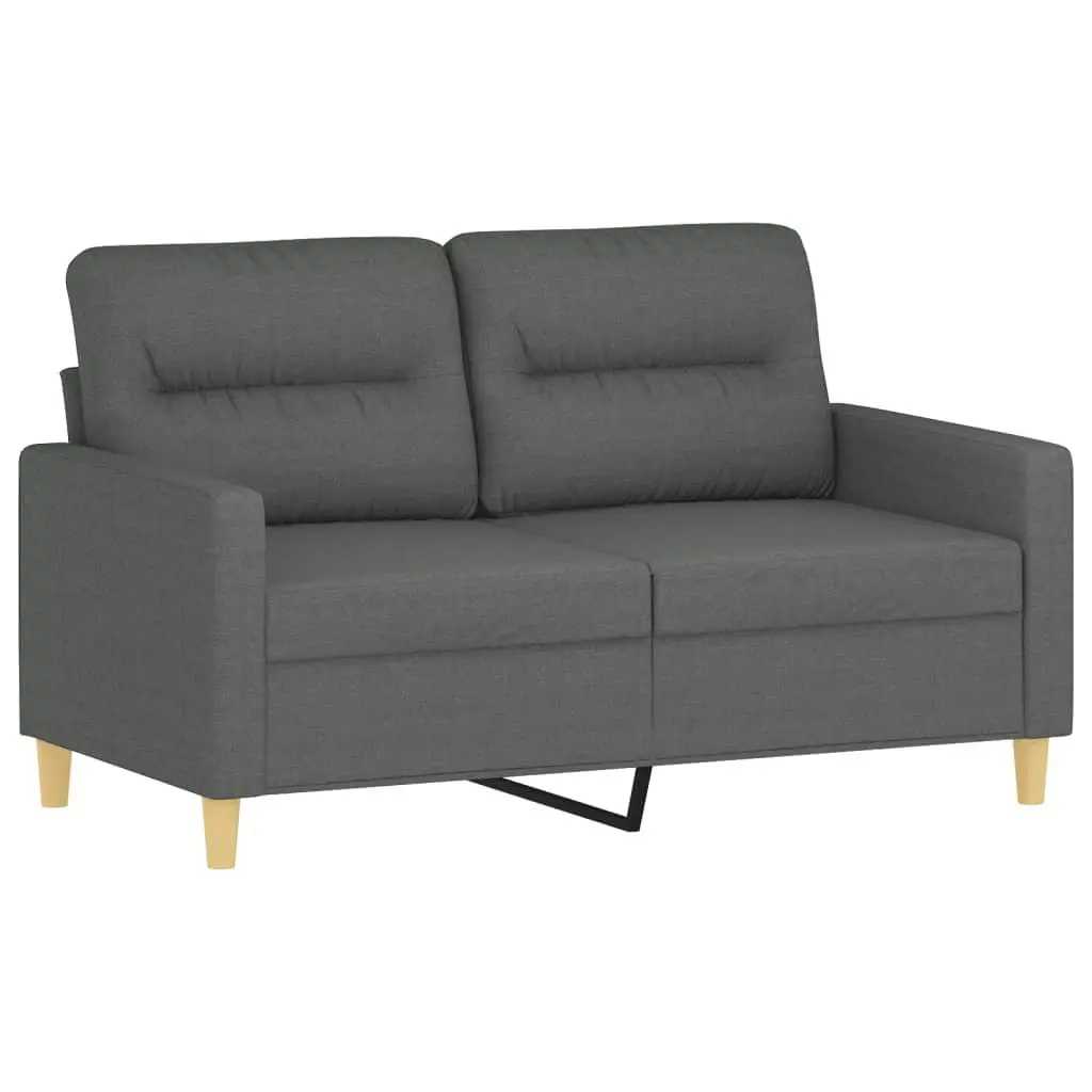 2 Piece Sofa Set Fabric Grey Couch