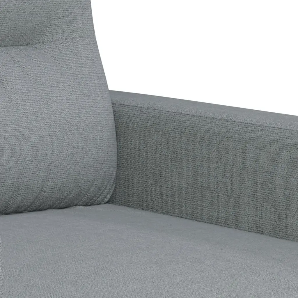 3 Piece Grey Sofa Set with Pillows and Footstool