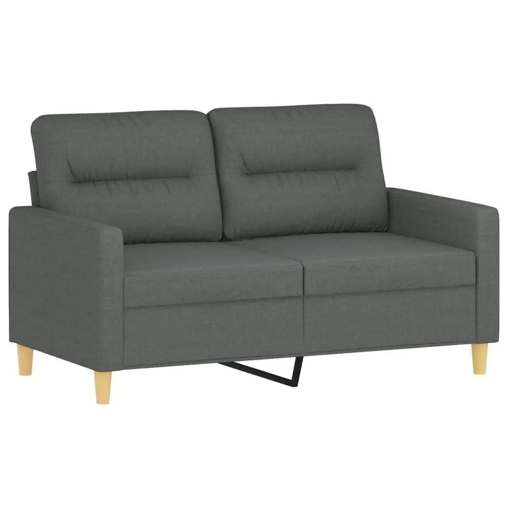 3 Piece Grey Sofa Set with Footstool & Pillows