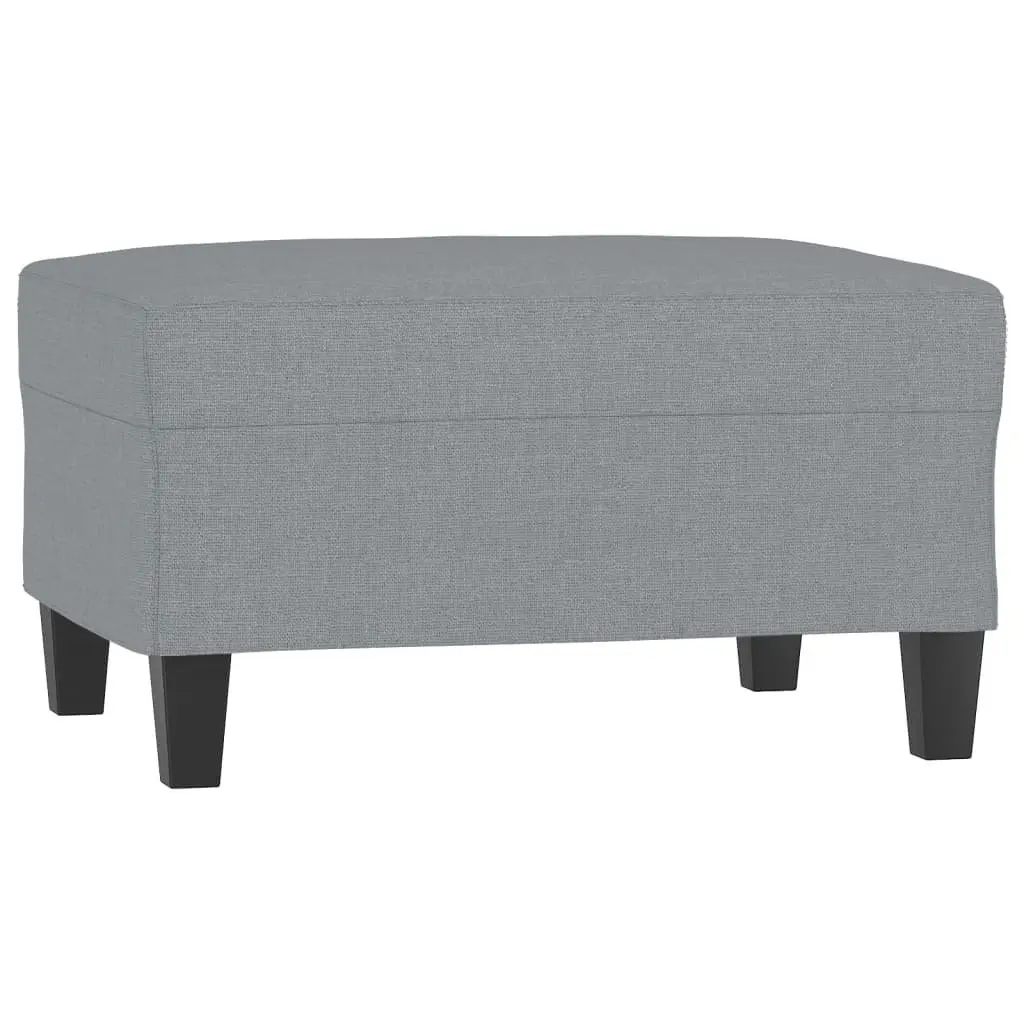 4 Piece Grey Sofa Set with Cushions and Footstool