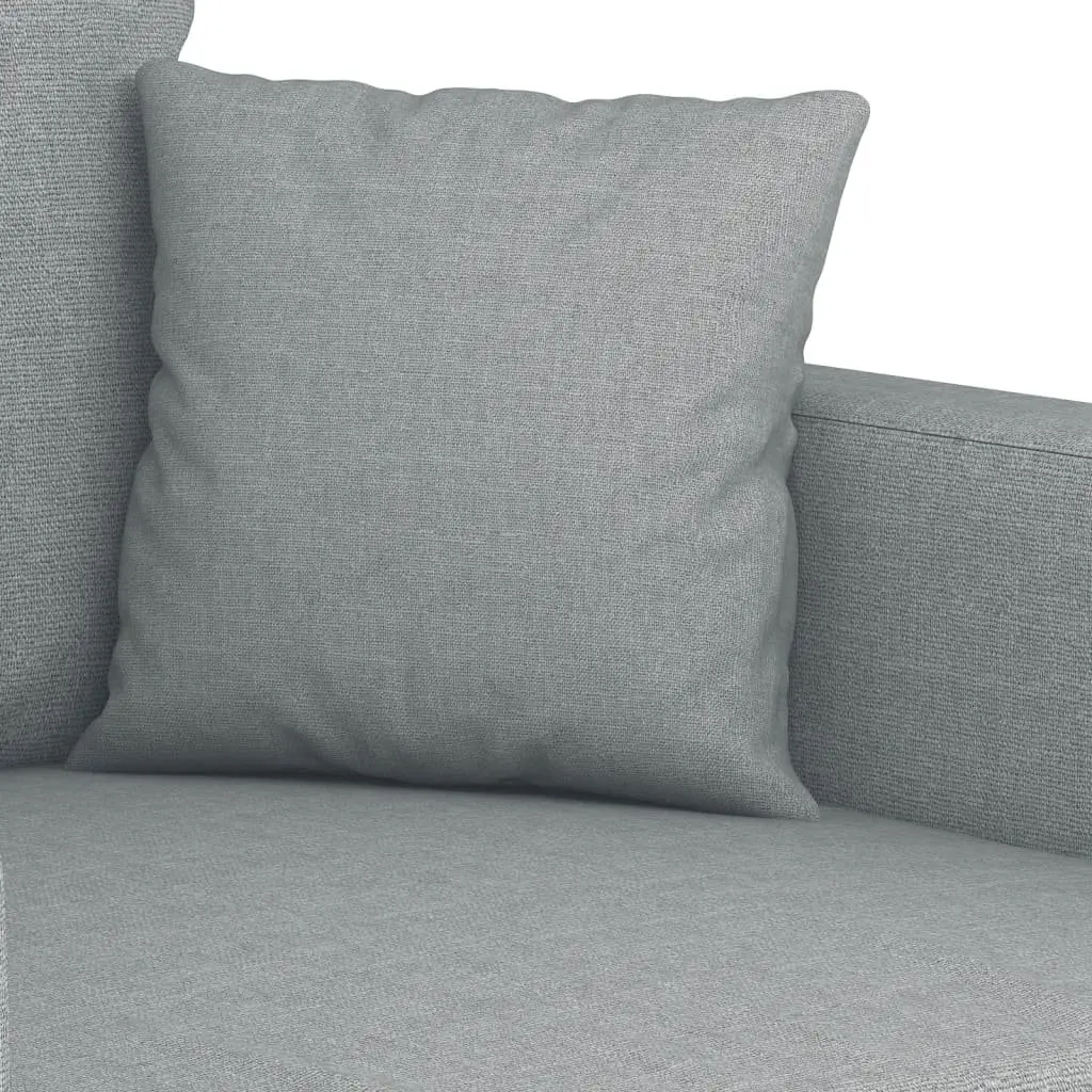 4 Piece Grey Sofa Set with Cushions and Footstool