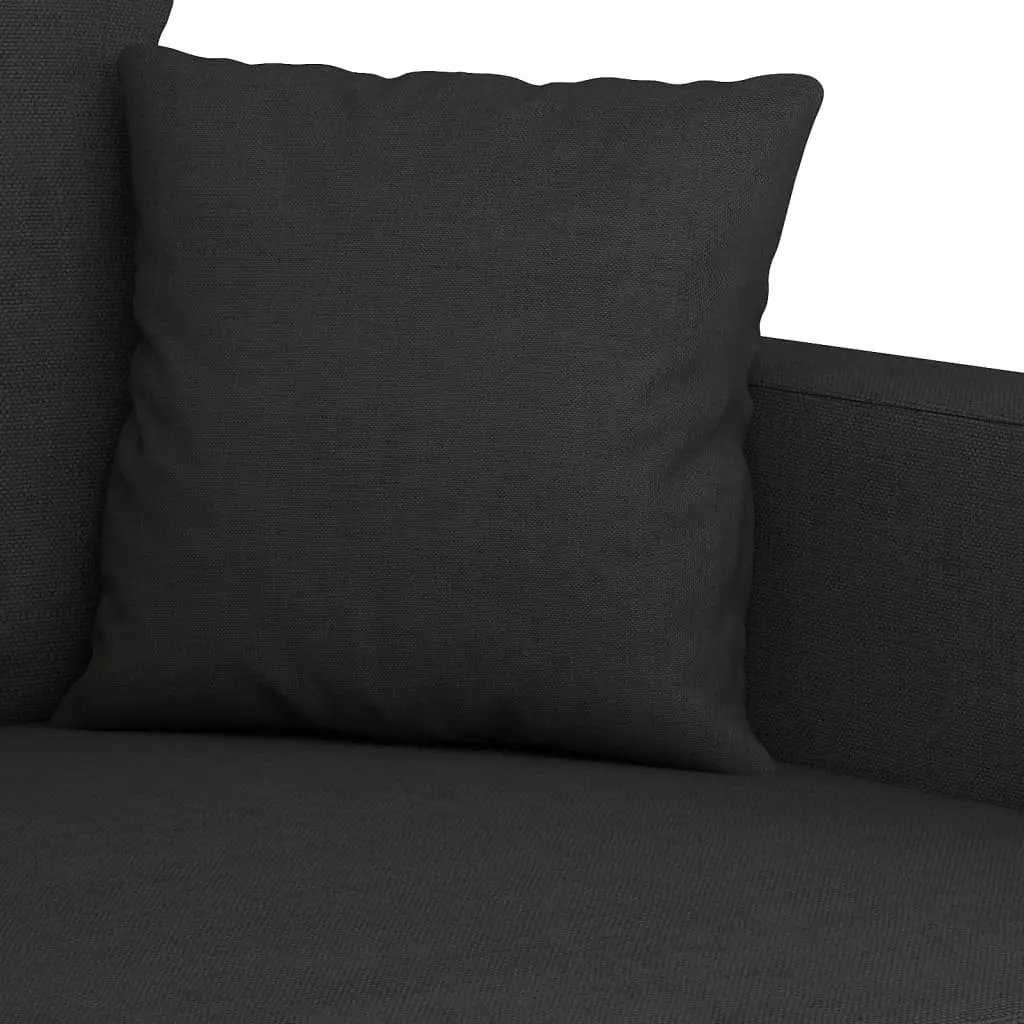 Sofa Set Fabric Black 4 Piece Living Room
