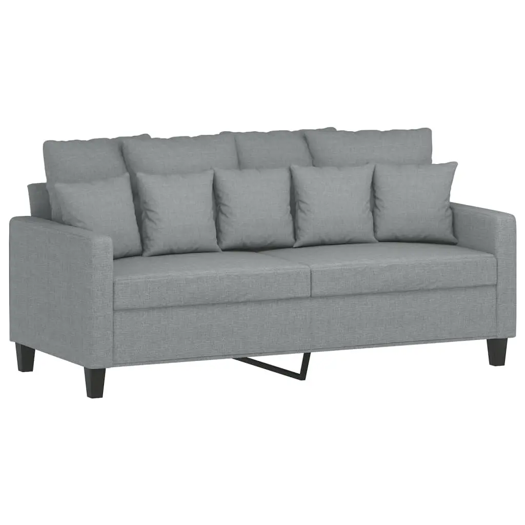 Grey Fabric 2 Piece Sofa Set with Cushions