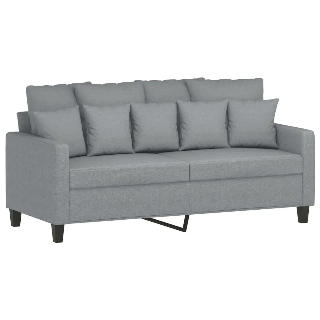 3 Piece Sofa Set Fabric Grey Lounge