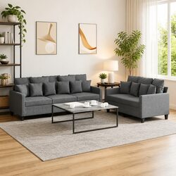 Durable 2 Piece Sofa Set in Grey for Comfortable Living