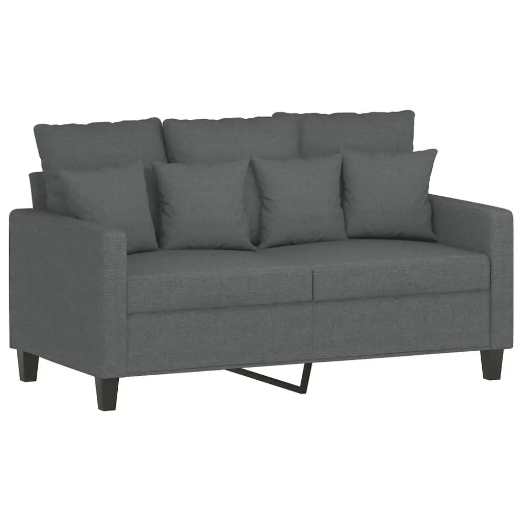 2 Piece Sofa Set Grey Fabric Couch Cushions Living Room Furniture Seating Suite