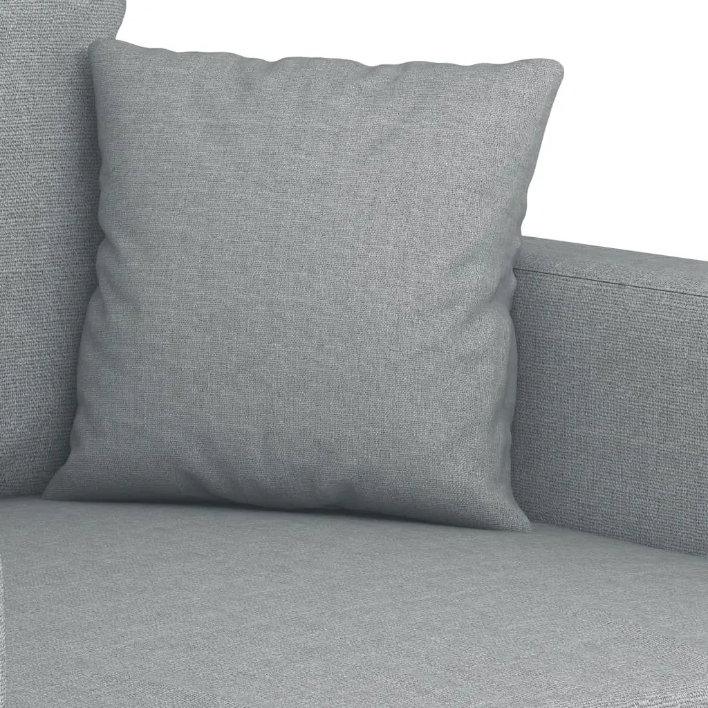 3 Piece Grey Fabric Sofa Set with Footstool