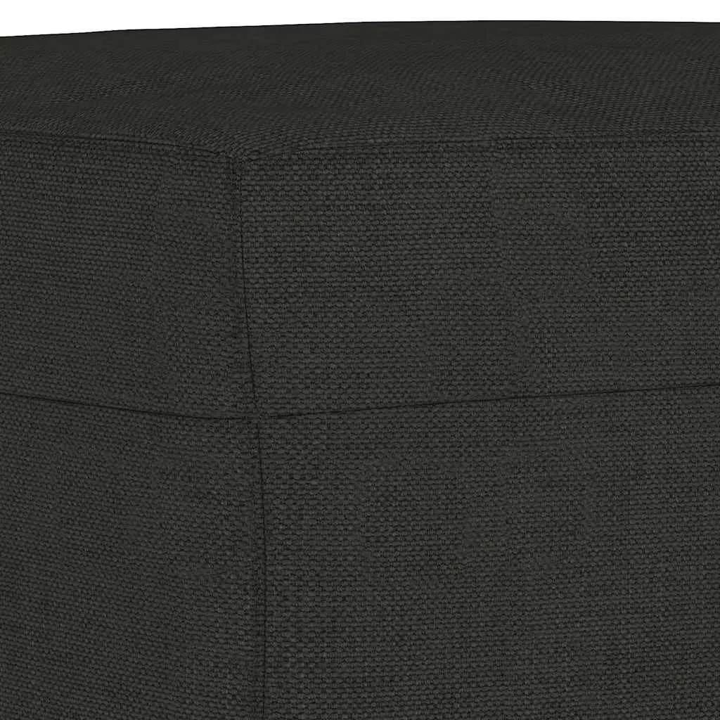 Black Fabric 3 Piece Sofa Set with Cushions