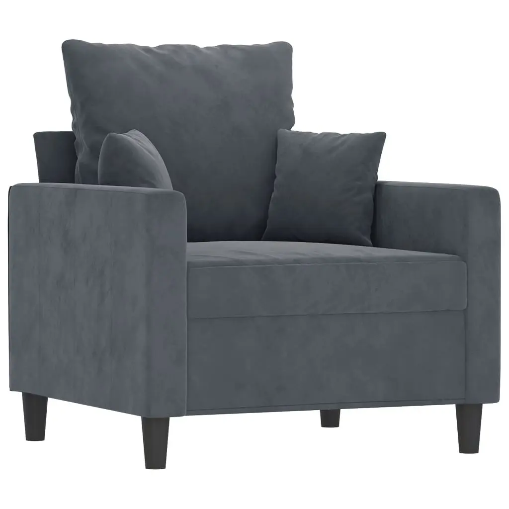 3 Piece Sofa Set Velvet Grey
