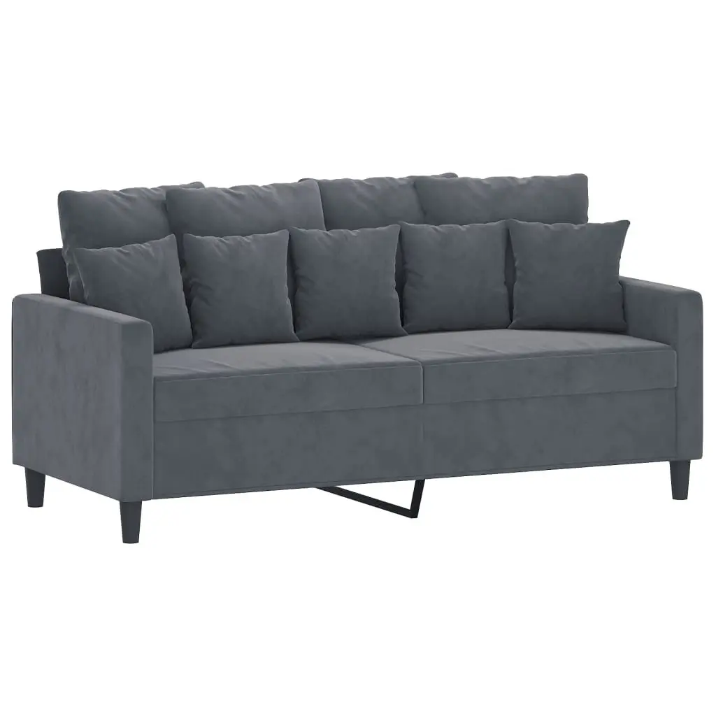 3 Piece Sofa Set Velvet Grey Lounge Suite