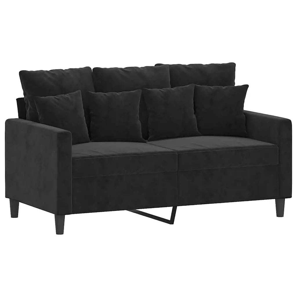 3 Piece Sofa Set Black Velvet Living Room Furniture