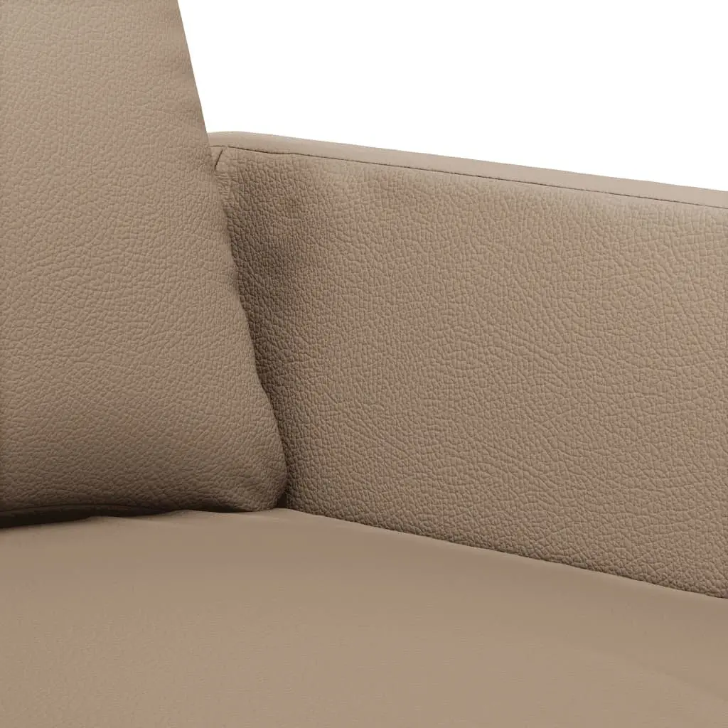 Brown Faux Leather 2 Piece Sofa Set with Cushions