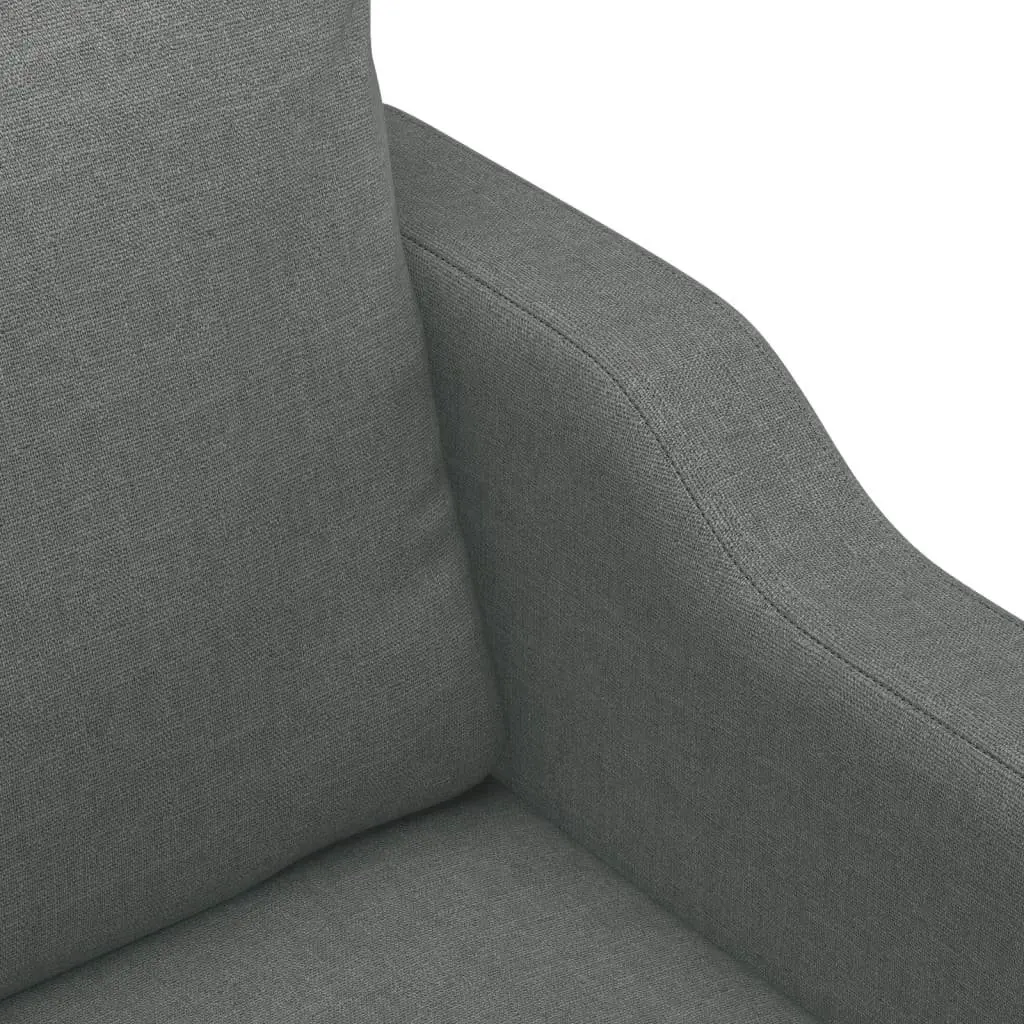 4 Piece Grey Fabric Sofa Set with Pillows