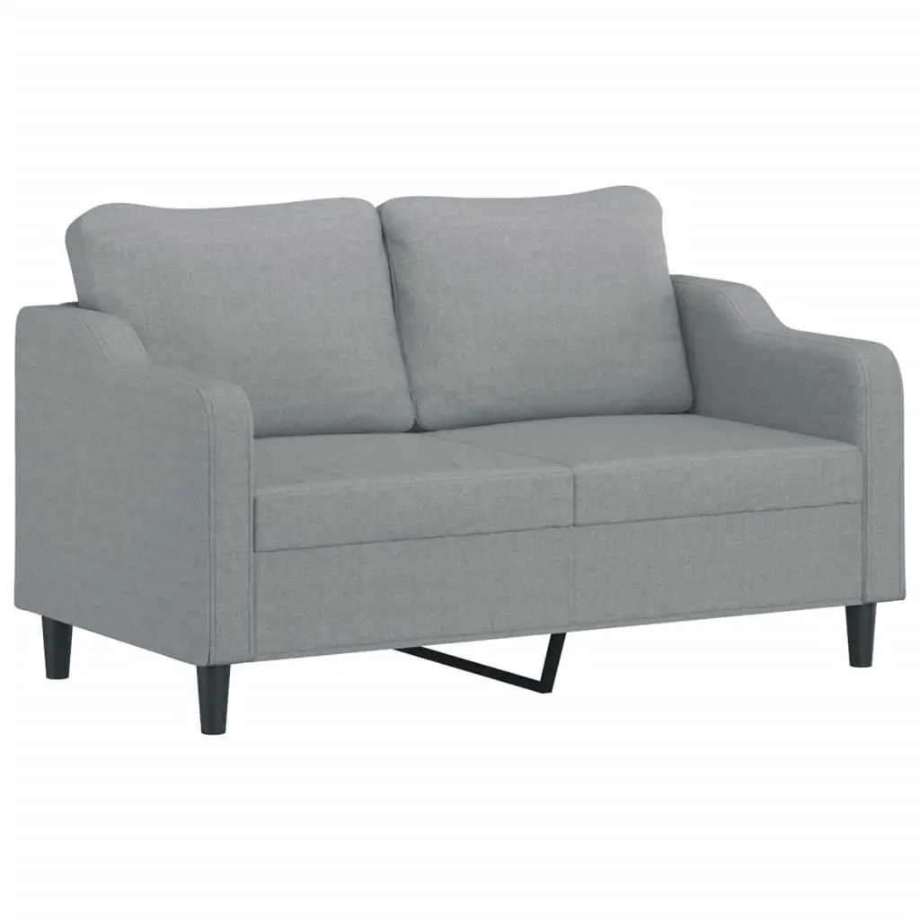 3 Piece Grey Fabric Sofa Set with Cushions