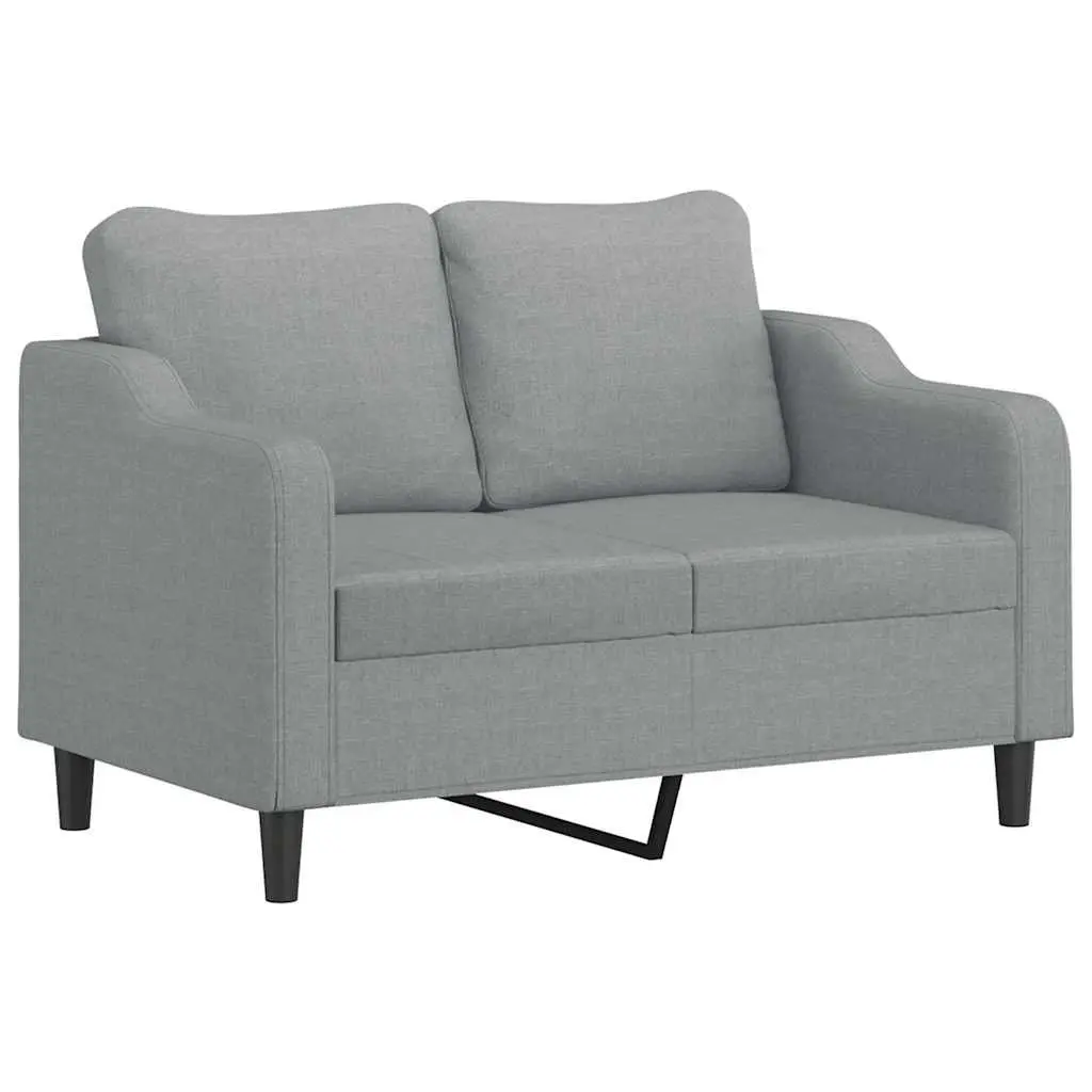 Grey Fabric 2 Piece Sofa Set with Pillows