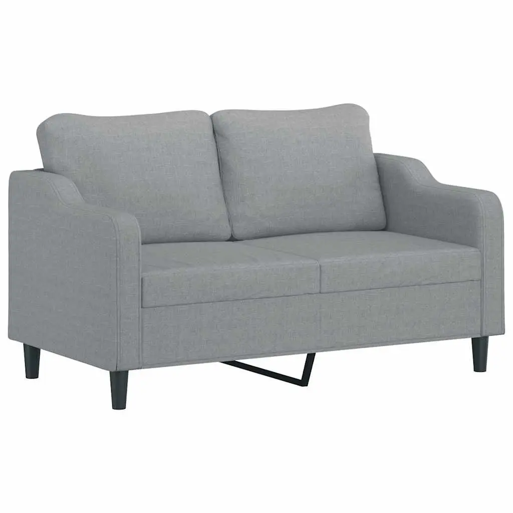 Grey Fabric 2 Piece Sofa Set with Pillows