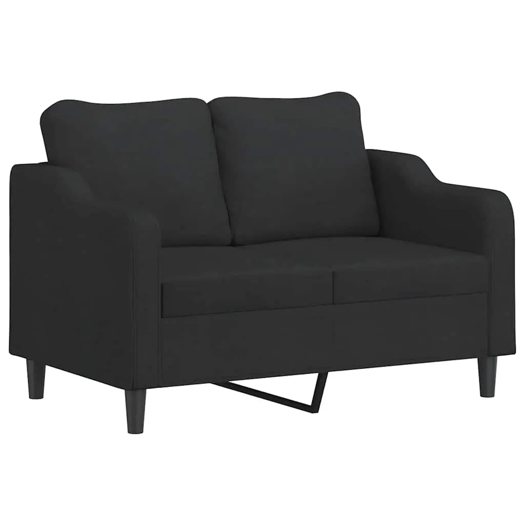 3 Piece Sofa Set in Black Fabric for Living Rooms