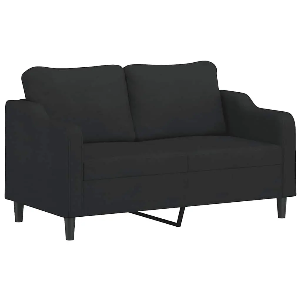 3 Piece Sofa Set in Black Fabric for Living Rooms