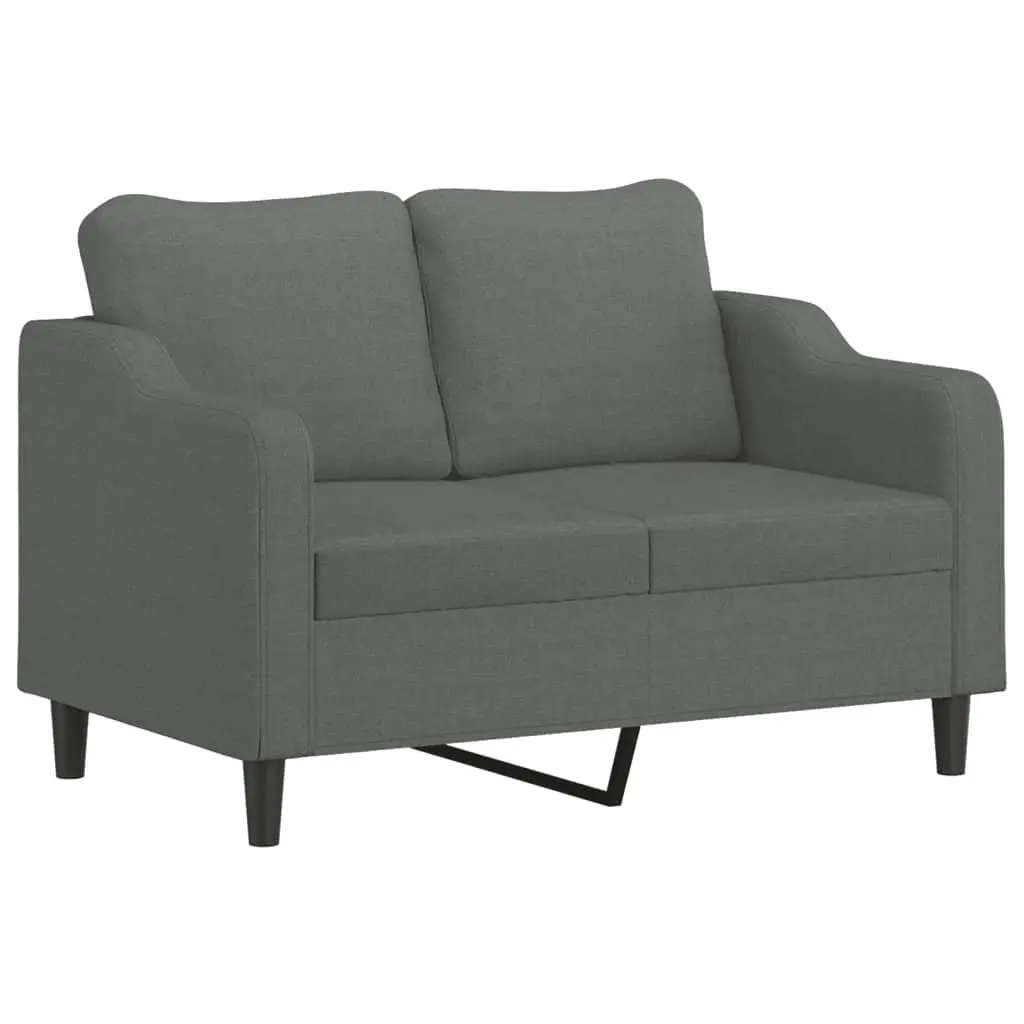 2 Piece Sofa Set Grey Fabric Living Room Furniture Comfortable Cushions Seating