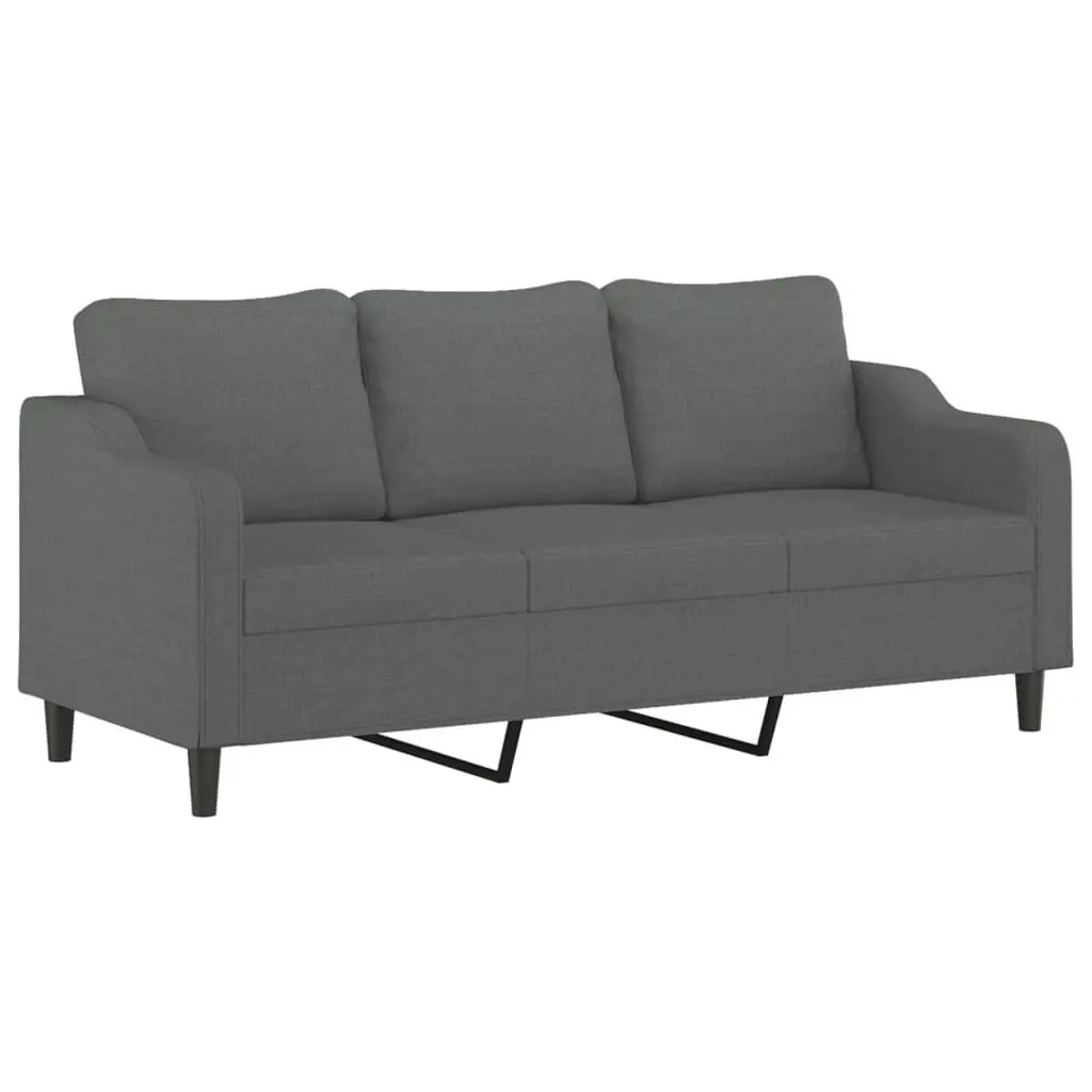 2 Piece Sofa Set Grey Fabric Living Room Furniture Comfortable Cushions Seating