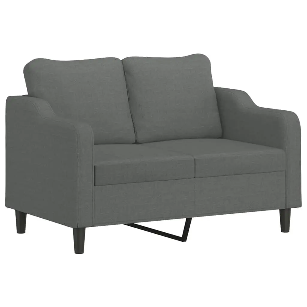 Grey Fabric 3 Piece Sofa Set with Cushions