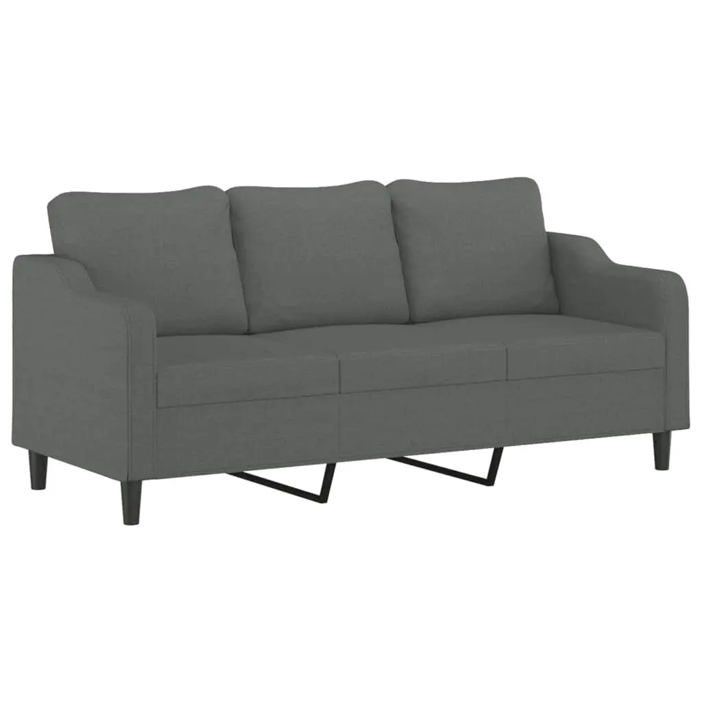 Grey Fabric 3 Piece Sofa Set with Cushions