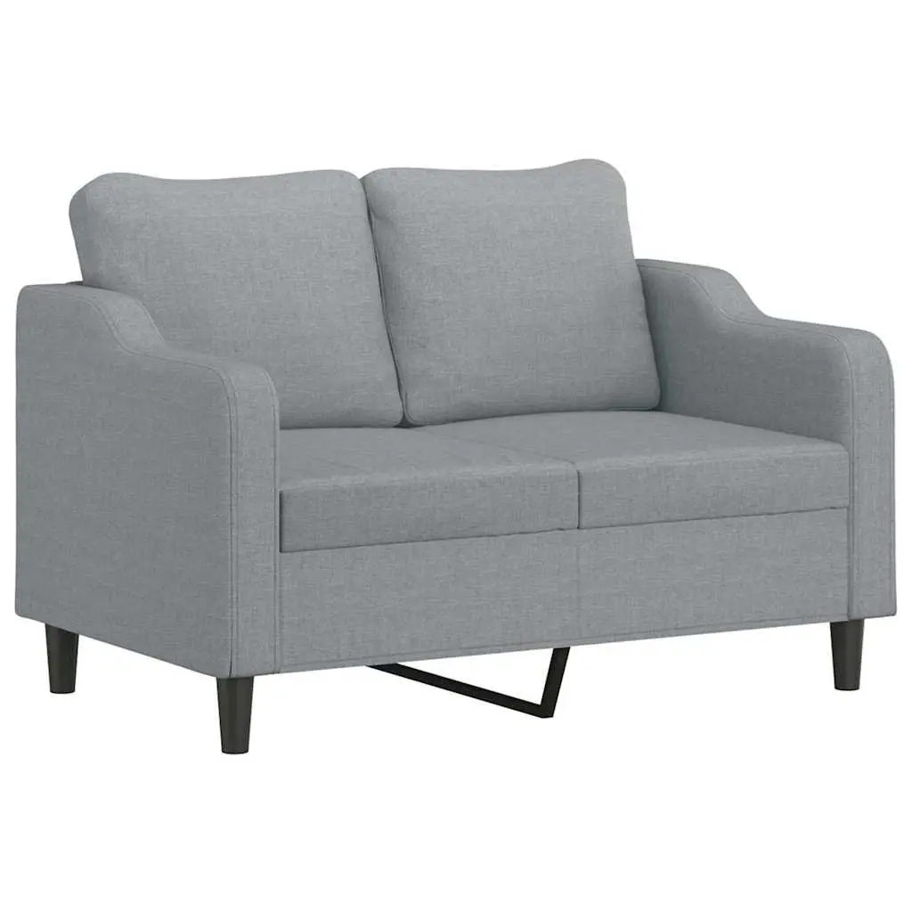 Sofa Set Fabric 2 Piece Light Grey