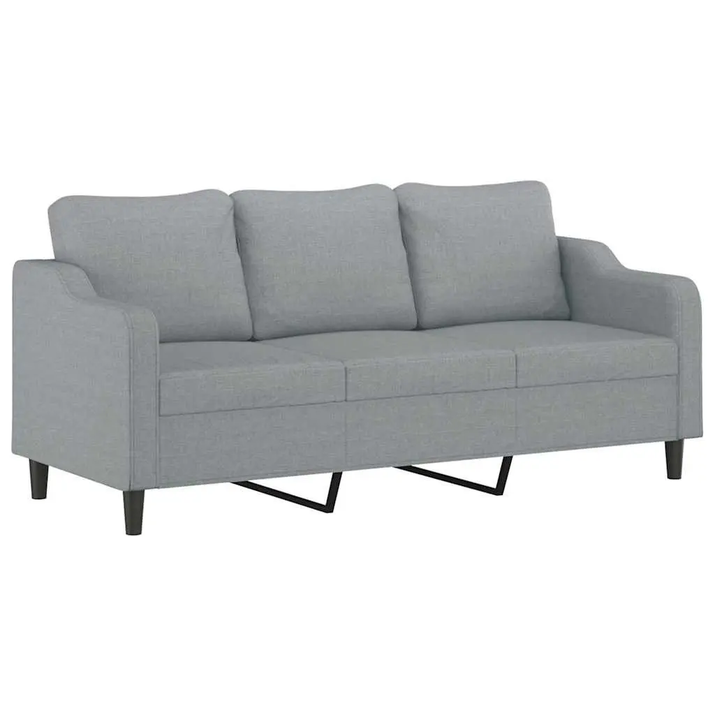 Sofa Set Fabric 2 Piece Light Grey