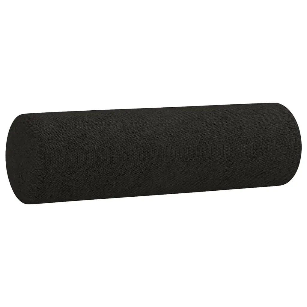 Black Fabric 2 Piece Sofa Set with Pillows