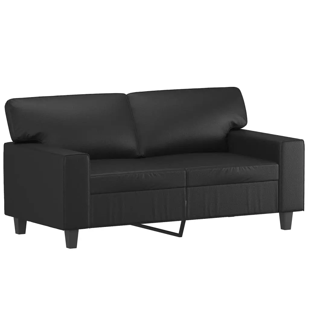 3 Piece Sofa Set Faux Leather Black