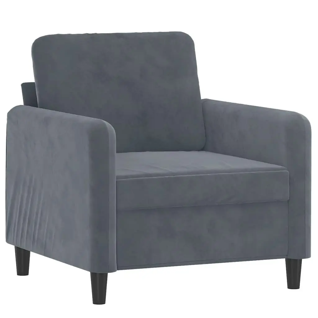 3 Piece Sofa Set Velvet Grey