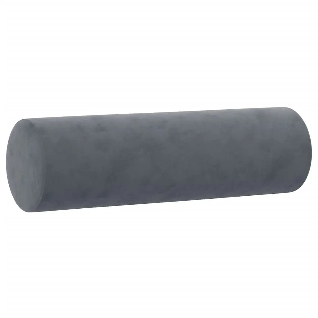 Grey Velvet Sofa Set with Pillows and Footstool