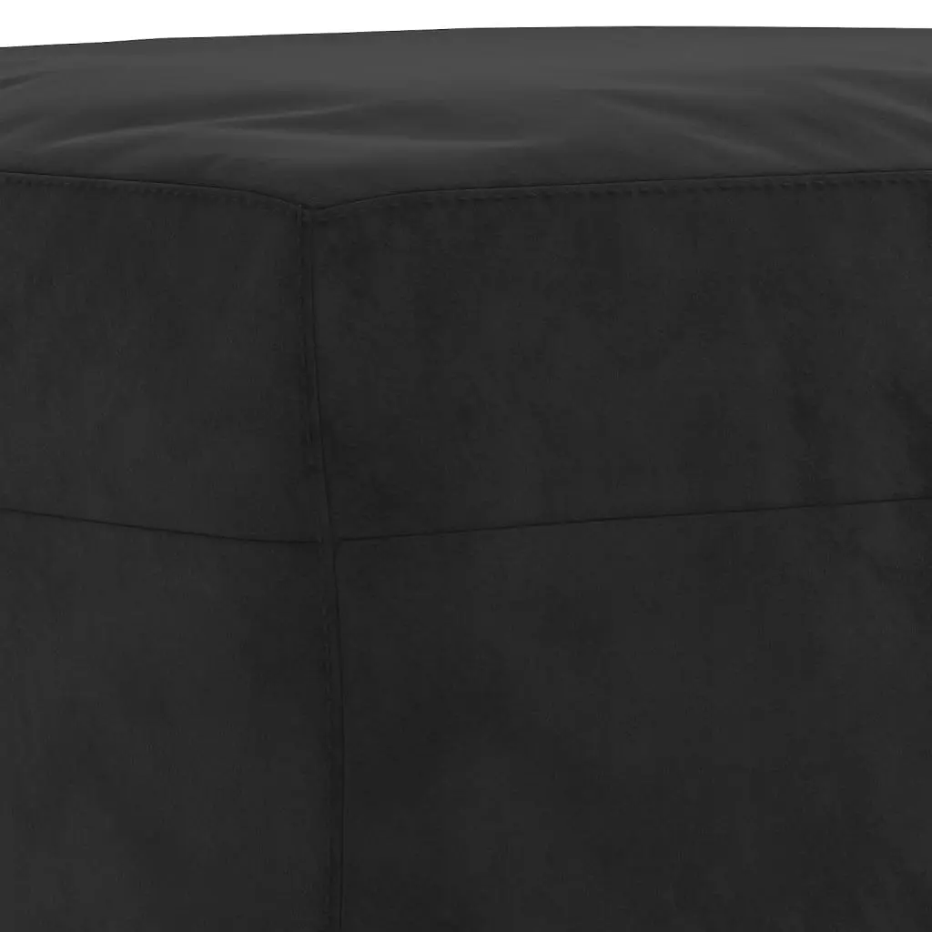 4-Piece Black Velvet Sofa Set with Pillows