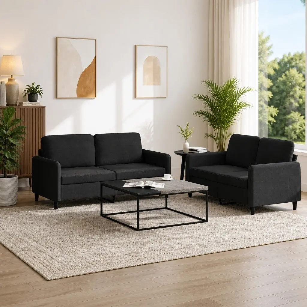 Black Velvet Sofa Set for Comfort and Style
