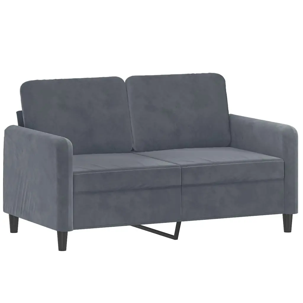 Sofa Set Velvet Grey 2 Piece
