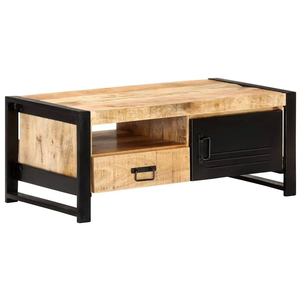 Coffee Table 100x50x40cm with Storage Door Drawer Shelf Industrial Living Room