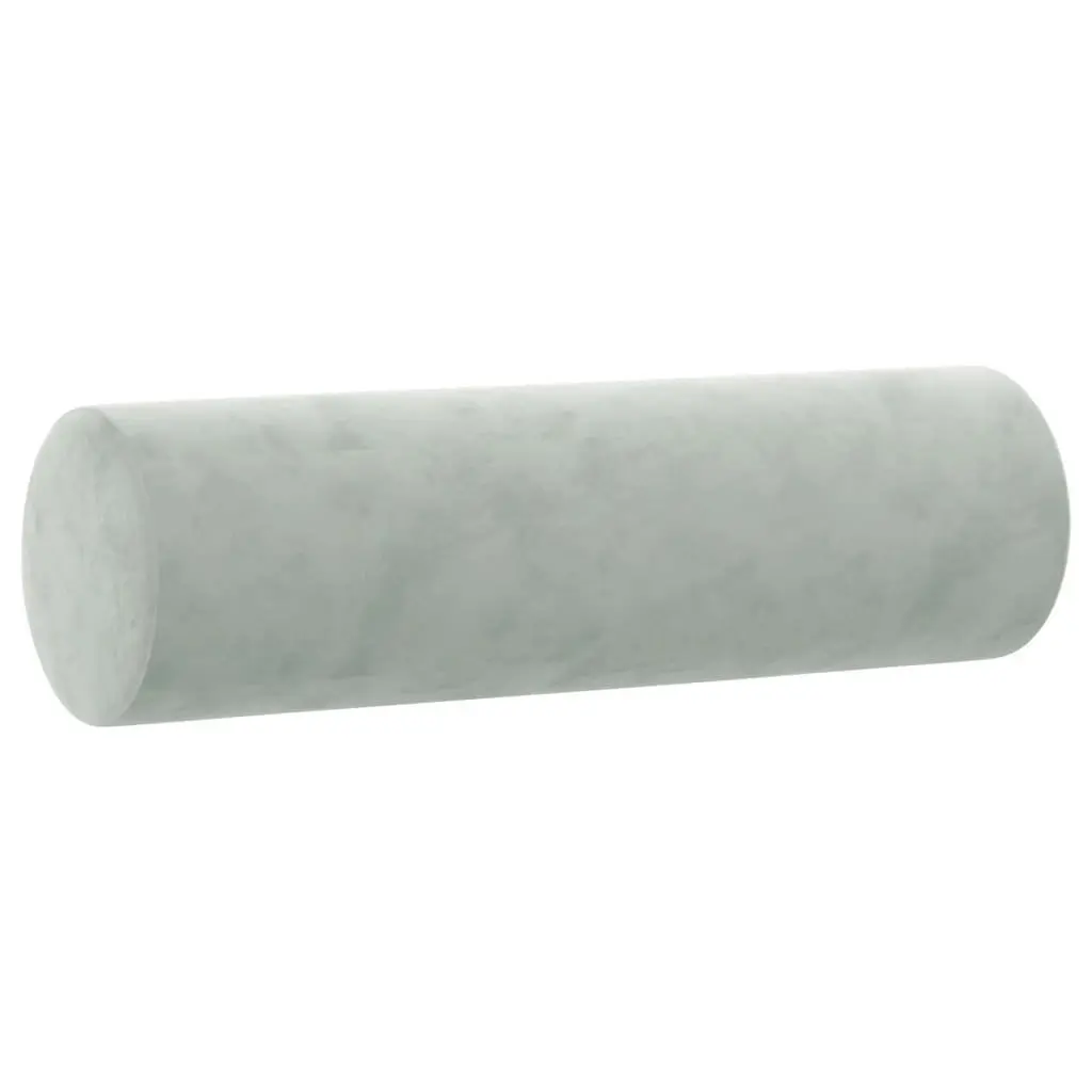 Light Grey Velvet 2 Piece Sofa Set with Roll Pillows