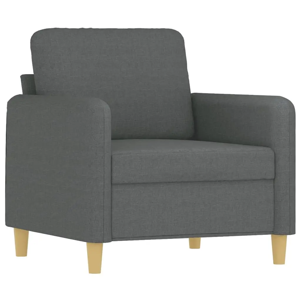 Sofa Set Fabric Grey 3 Piece