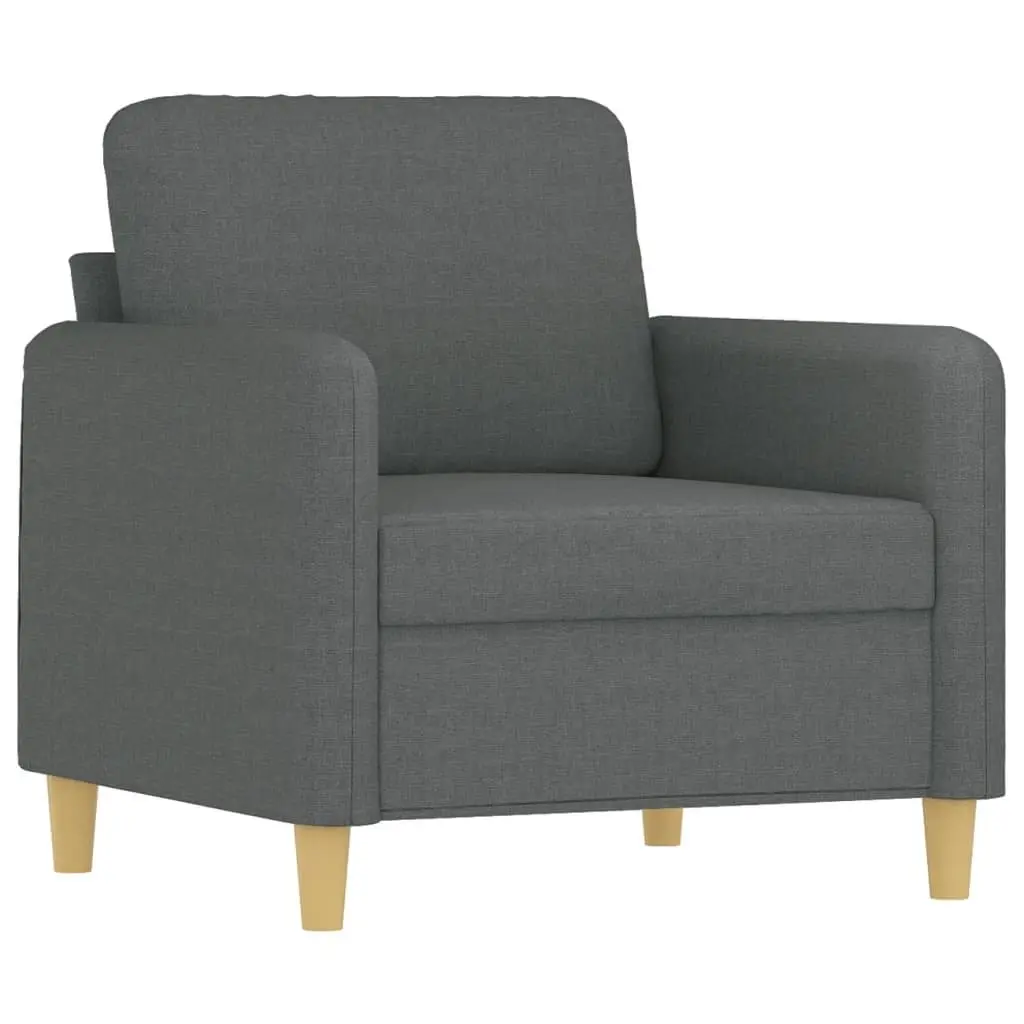 4 Piece Grey Fabric Sofa Set with Pillows