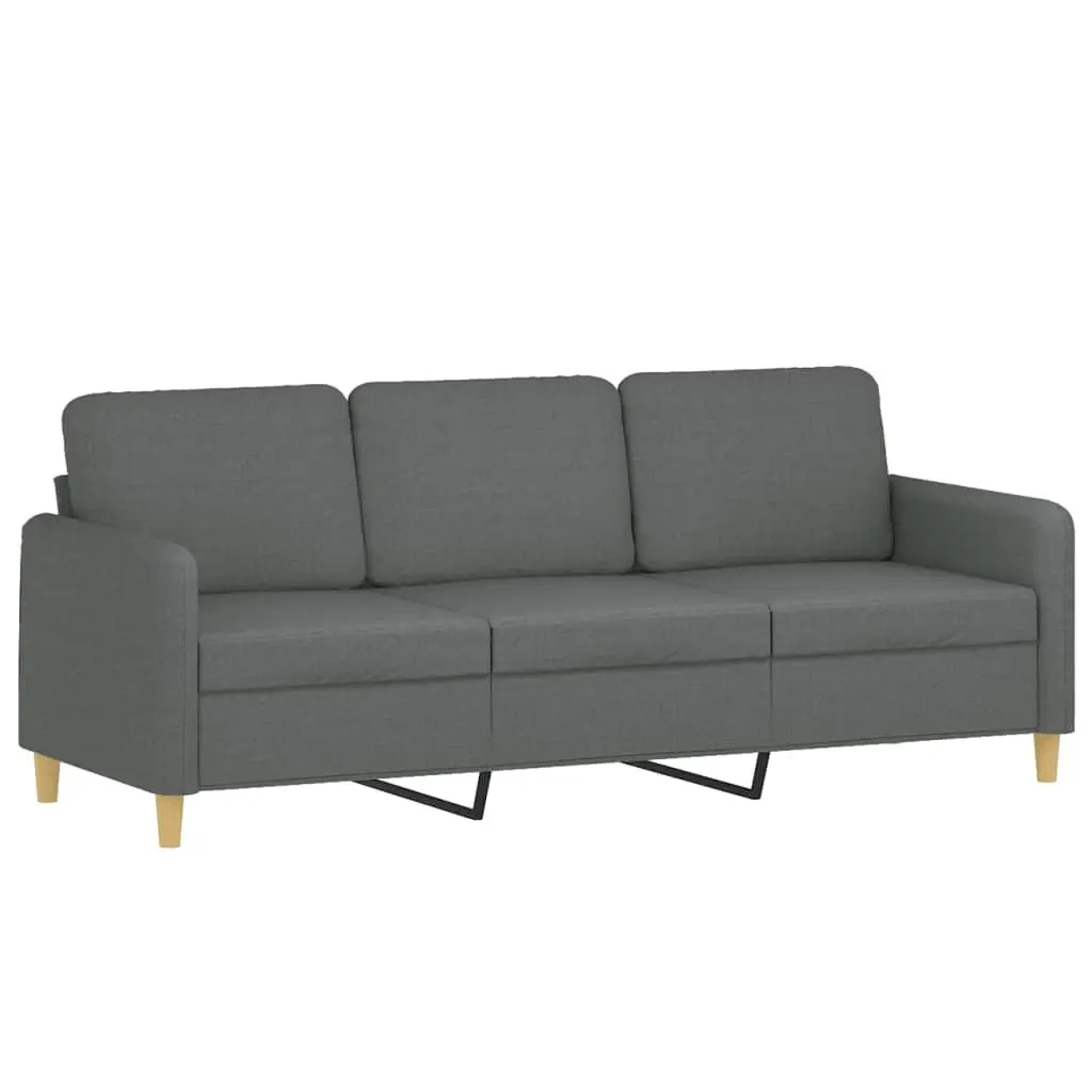 4 Piece Grey Fabric Sofa Set with Pillows