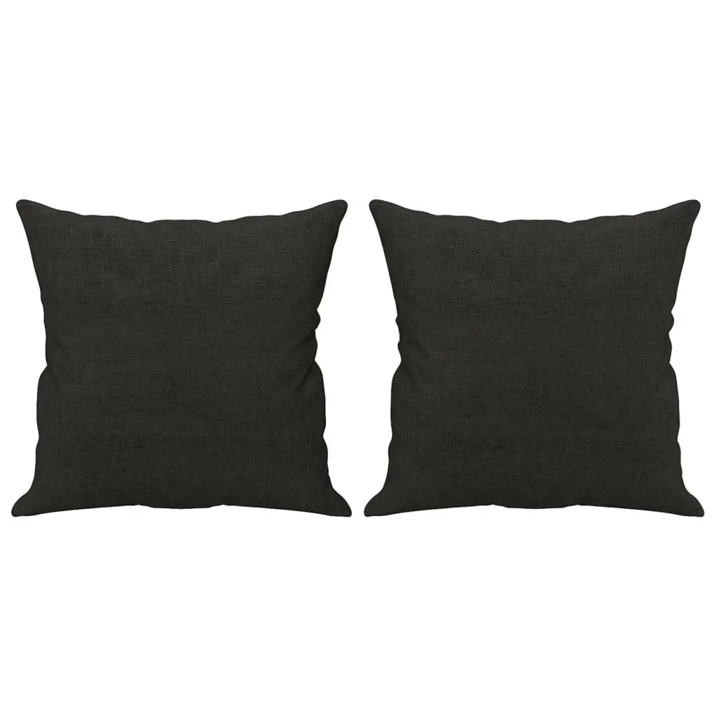 Black Fabric 4 Piece Sofa Set with Pillows