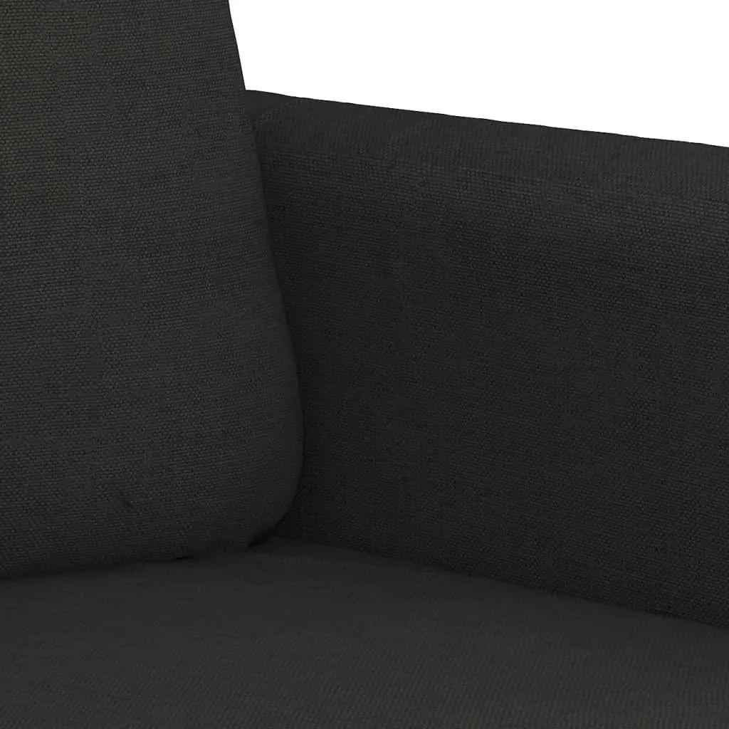 Black Fabric 4 Piece Sofa Set with Pillows