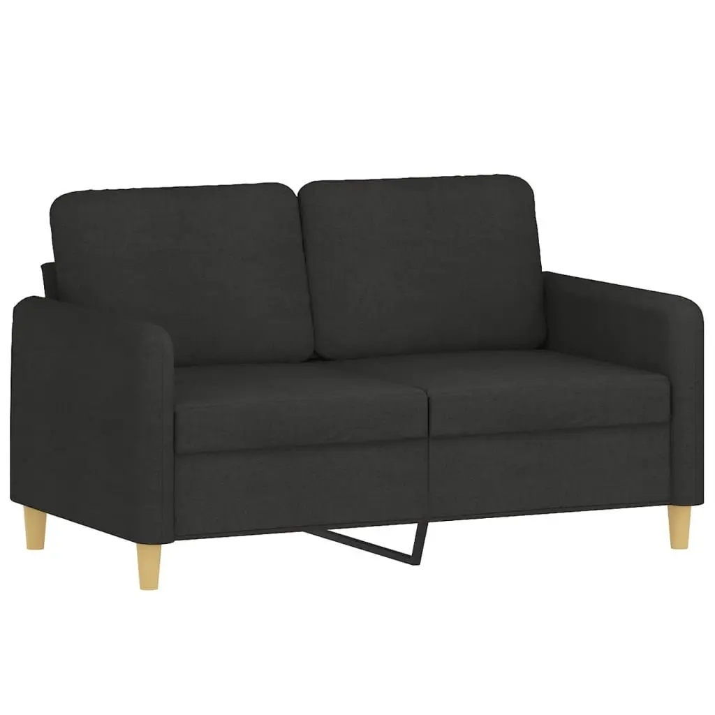 Sofa Set Fabric Black 2 Piece Durable Couch Living Room Seating