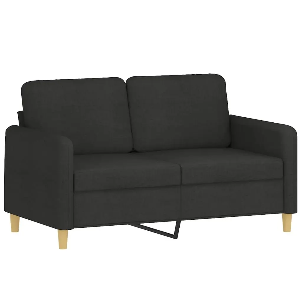 Black Fabric 3 Piece Sofa Set with Pillows