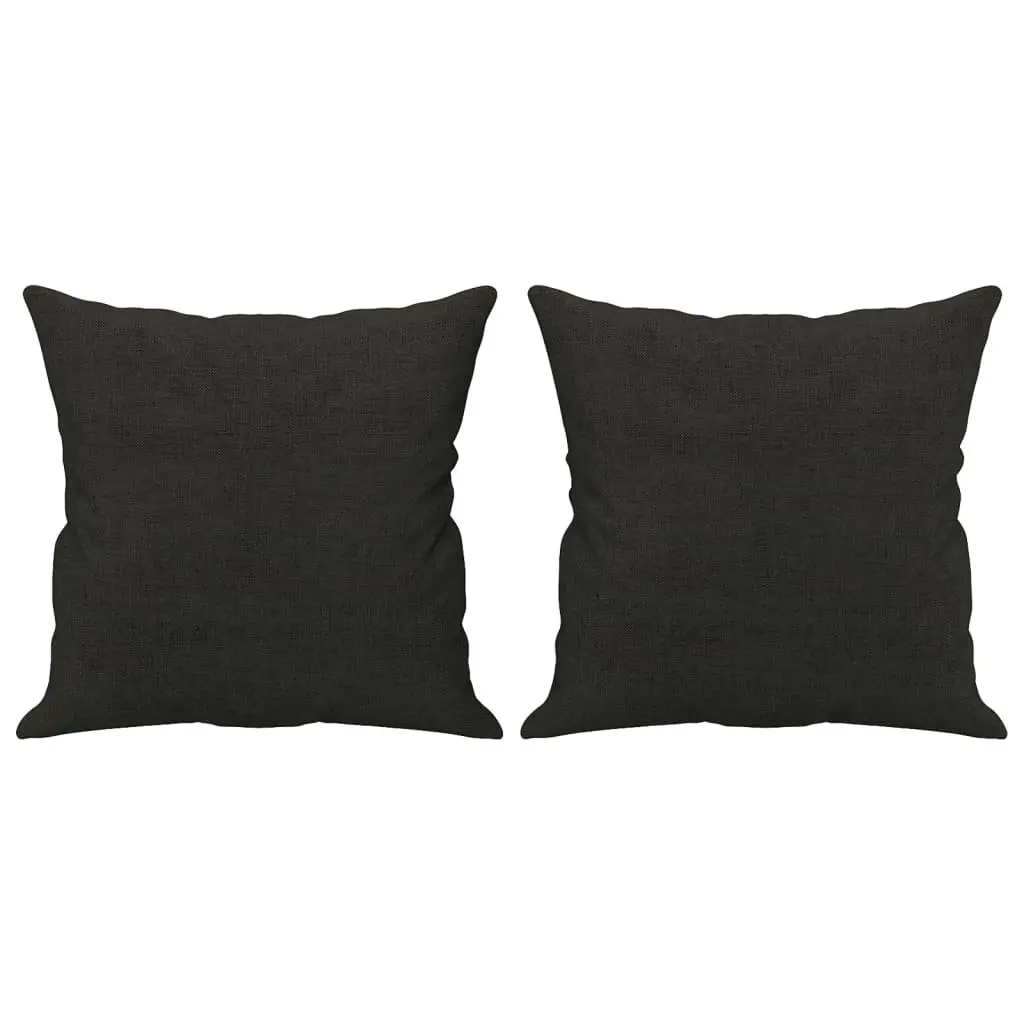 Black Fabric 3 Piece Sofa Set with Pillows