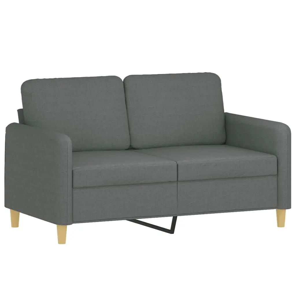 Dark Grey Fabric Sofa Set with Thick Padded Cushions